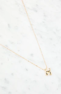 LA Hearts H Initial 14K Gold Plated Necklace