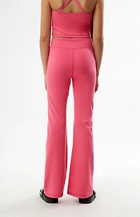 PAC 1980 Kids WHISPER Active Hot Pink Crossover Flare Yoga Pants