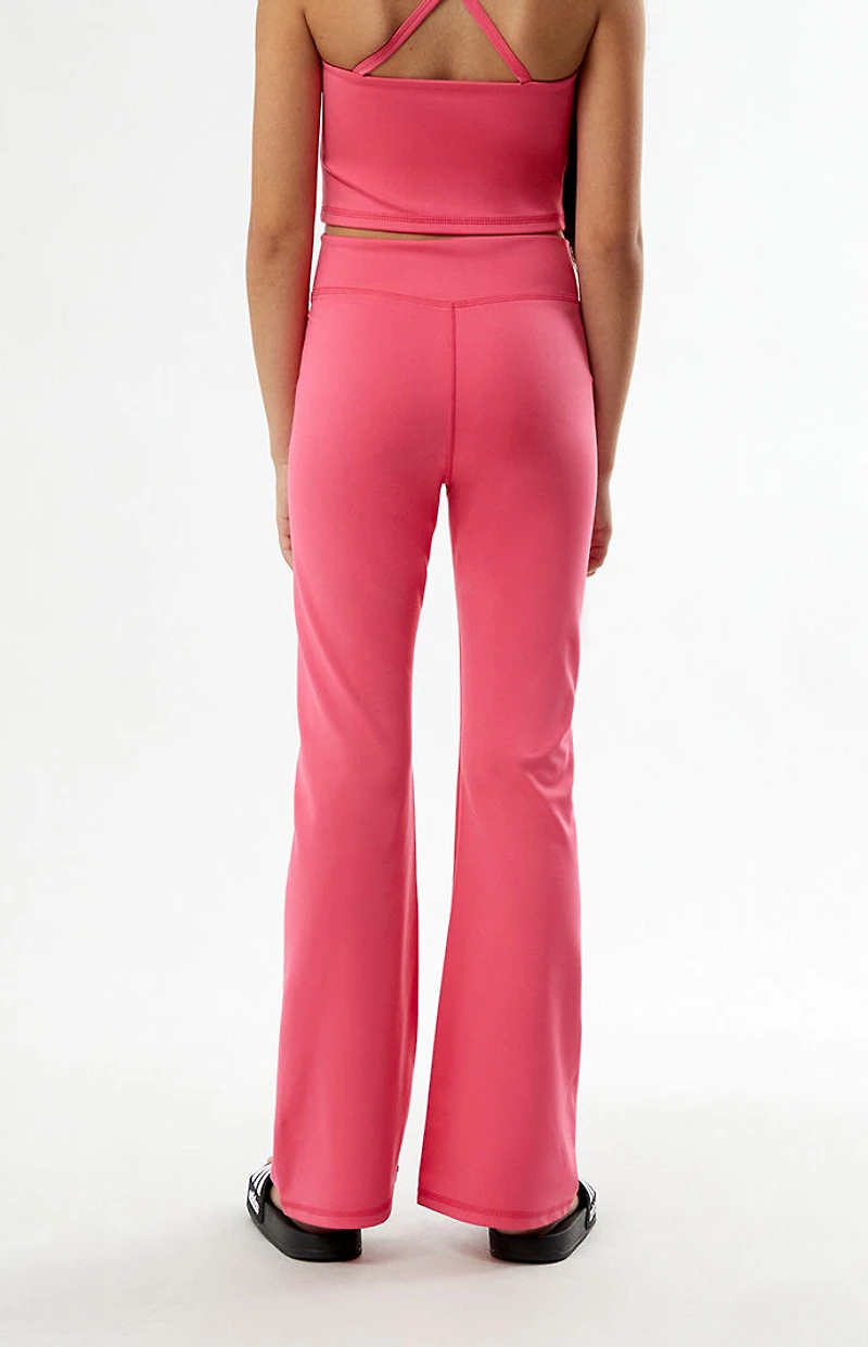 PAC 1980 Kids WHISPER Active Hot Pink Crossover Flare Yoga Pants