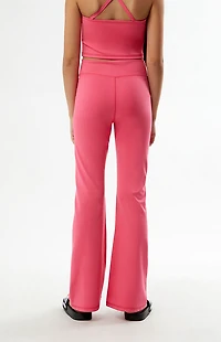 PAC 1980 Kids WHISPER Active Hot Pink Crossover Flare Yoga Pants