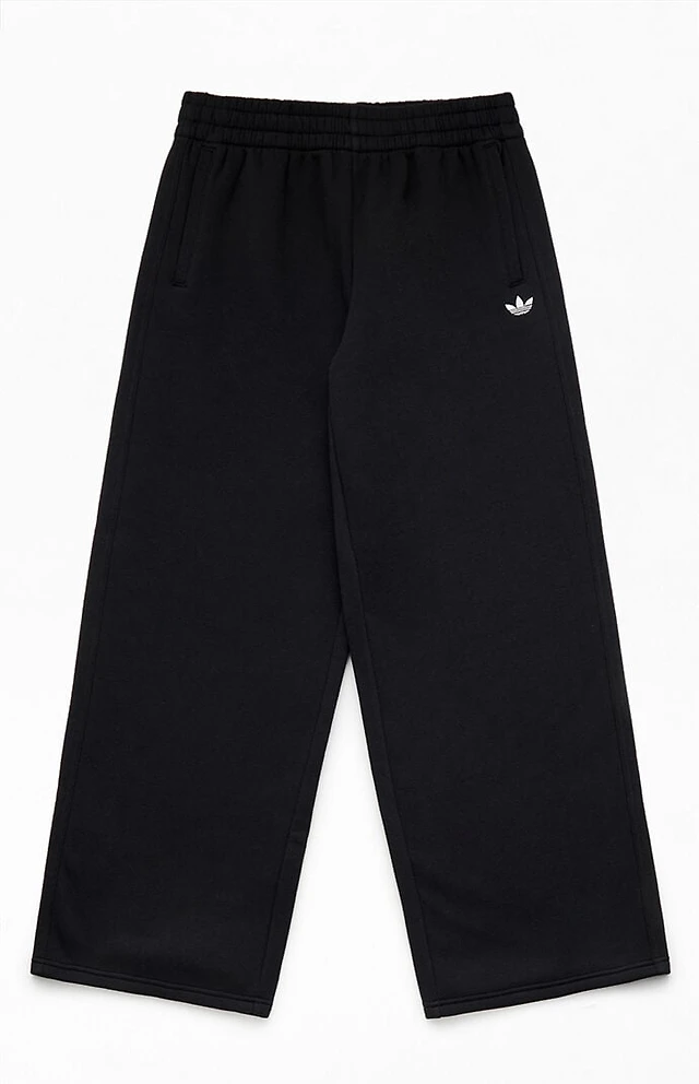 adidas Kids Black Essentials Wide Leg Baggy Sweatpants
