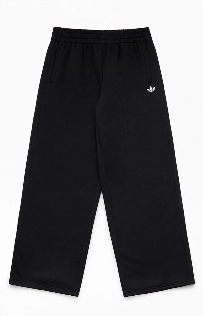 adidas Kids Black Essentials Wide Leg Baggy Sweatpants