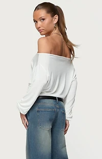 Edikted Nannie Off Shoulder Oversized Top