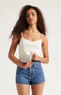 Pacsun Ivy High Waisted Denim Festival Shorts Indigo