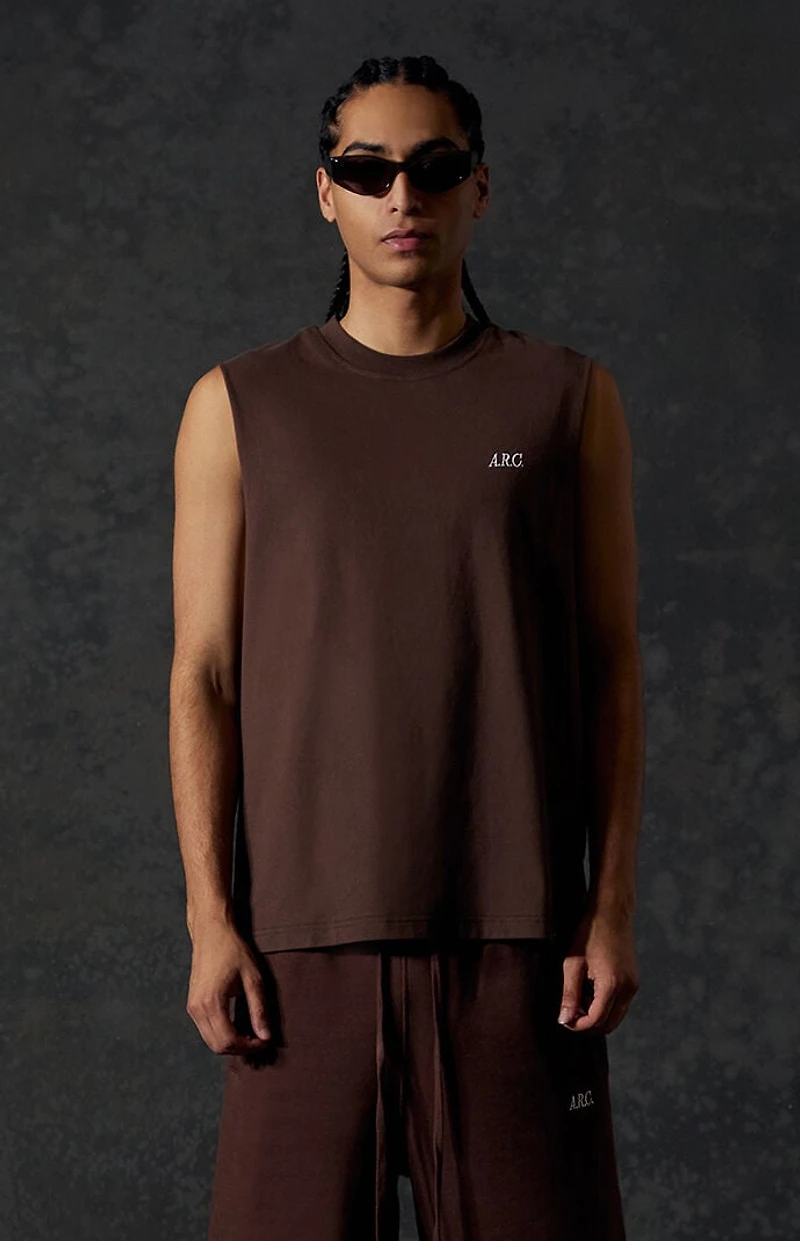 A.R.C. Brown Standard Cut Off Muscle T-Shirt