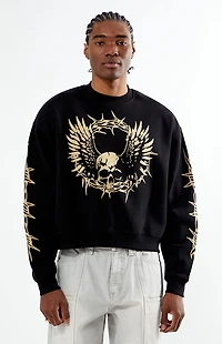 Pacsun Barbed Wings Cropped Crew Neck Sweatshirt
