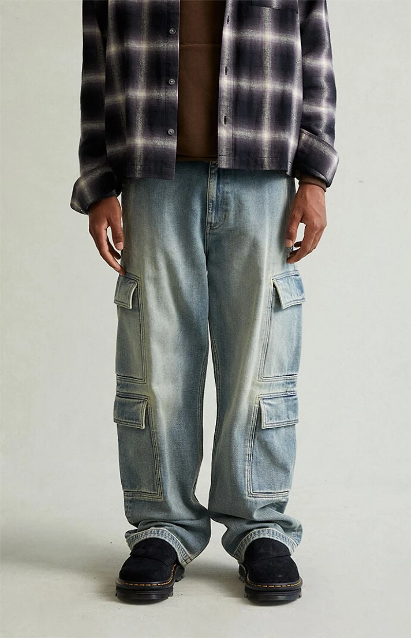 Pacsun Dylan Baggy Jeans Cargo Medium Blue Tint