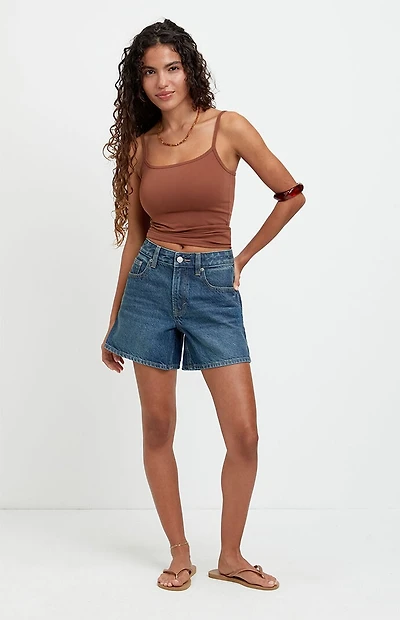 Pacsun Sophie Jean Mom Shorts Dark Blue