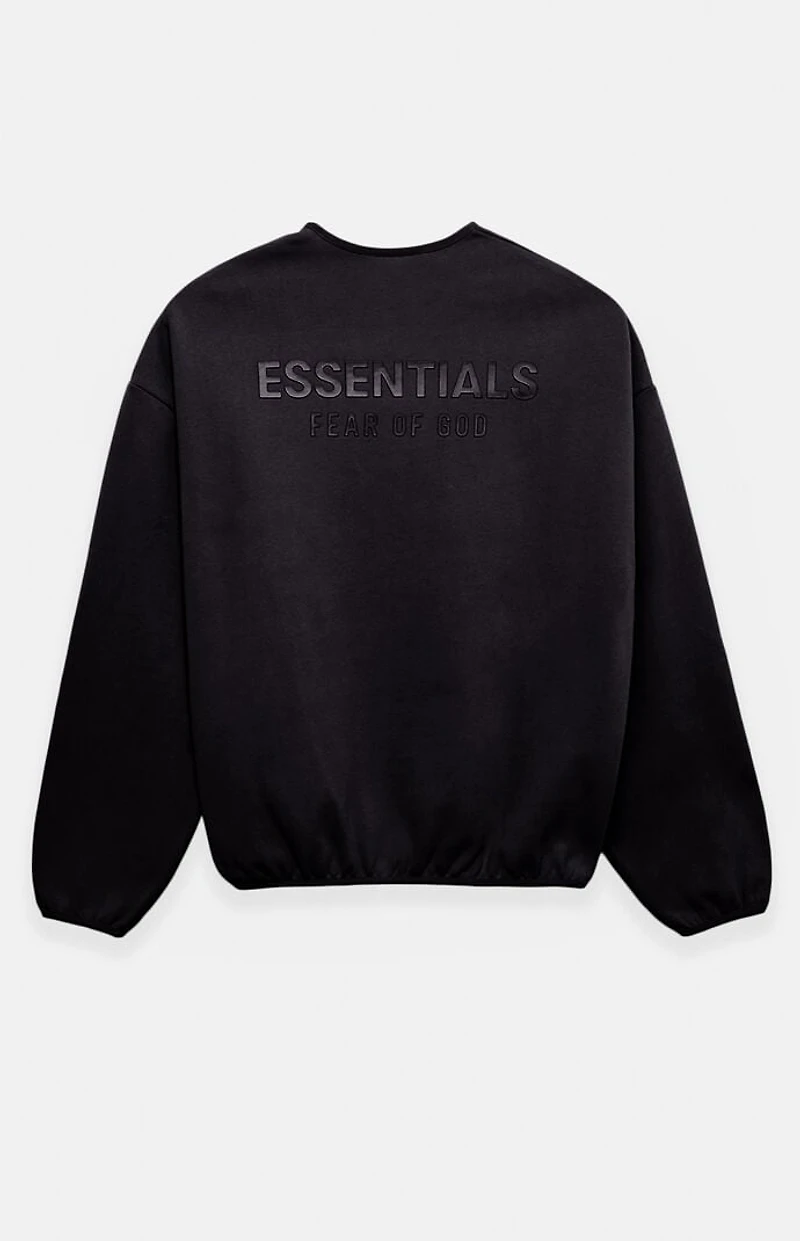 Fear of God ESSENTIALS Jet Black Modern Fit Fleece Crew Neck Sweatshirt