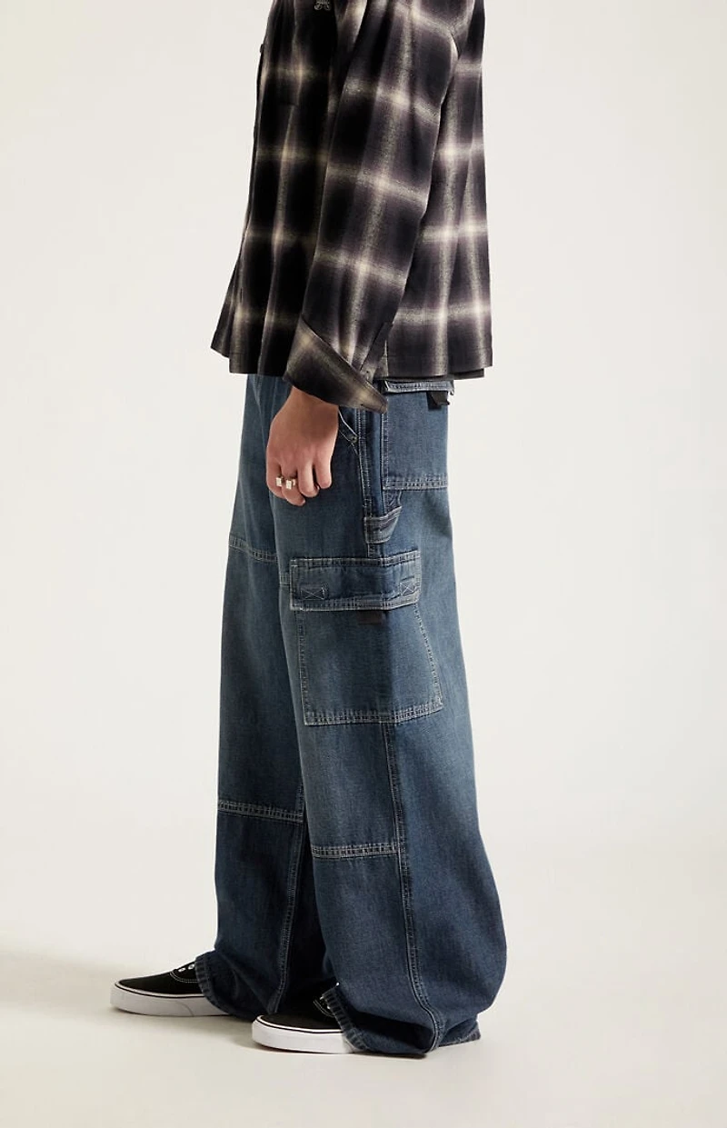 Pacsun Blake Extreme Baggy Jeans Cargo Dark Blue