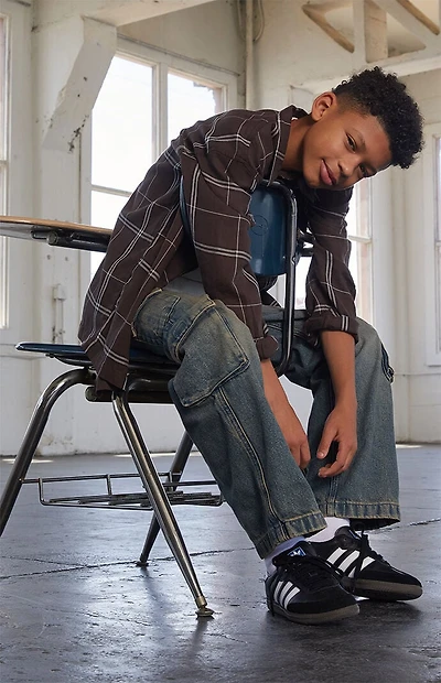 Pacsun Kids Baggy Jeans Cargo Indigo Tinted