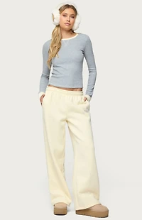 Edikted Rora Contrast Long Sleeve Waffle Top