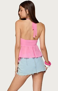 Edikted Sequin Chiffon Split Front Top