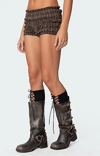 Edikted Plaid Scrunch Shorts