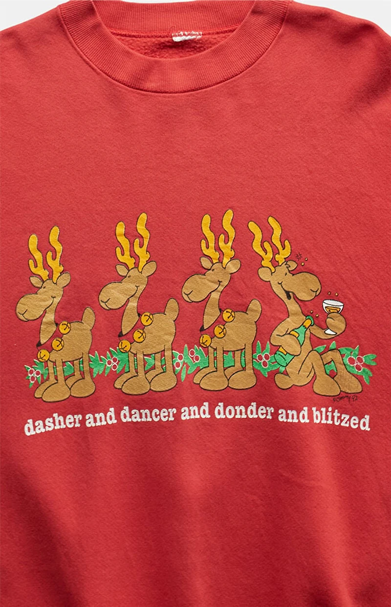PS VINTAGE 90s Dasher Dancer Donder Blitzed Crew Neck Sweatshirt