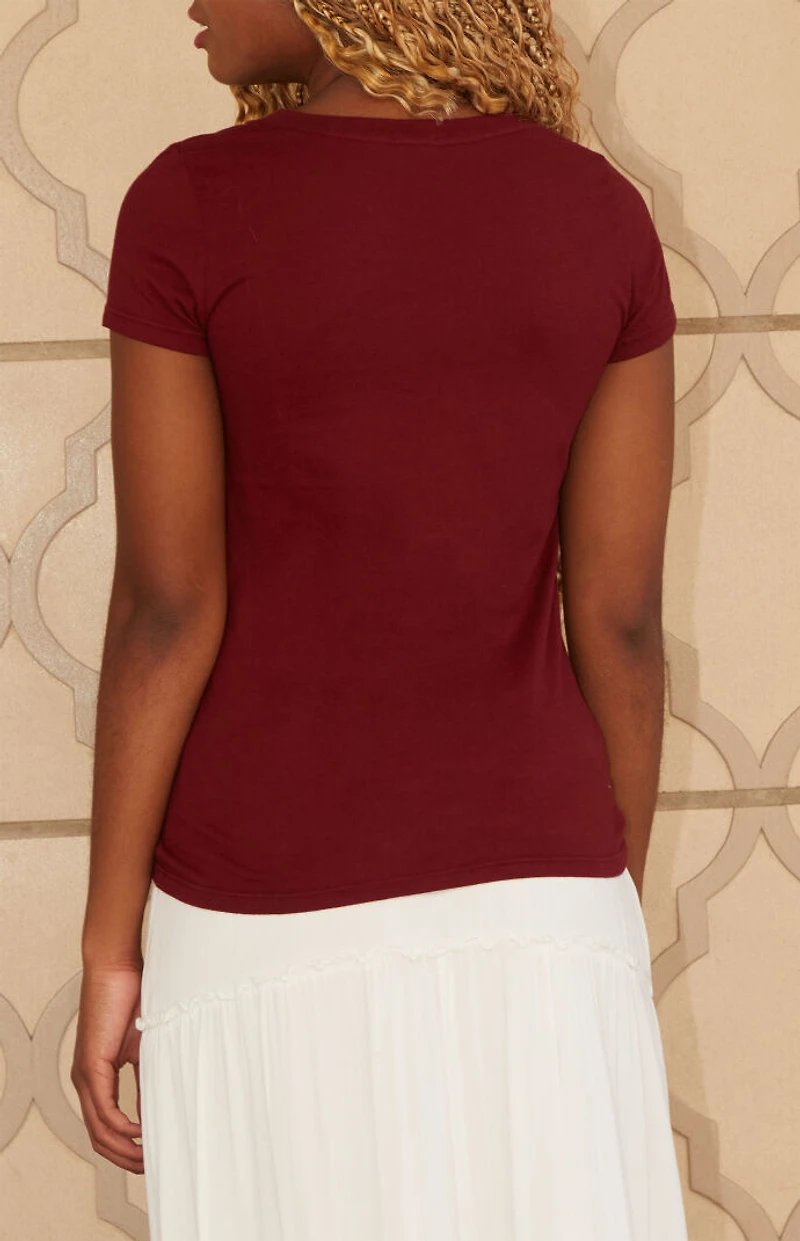 John Galt Burgundy Short Sleeve T-Shirt