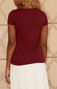 John Galt Burgundy Short Sleeve T-Shirt