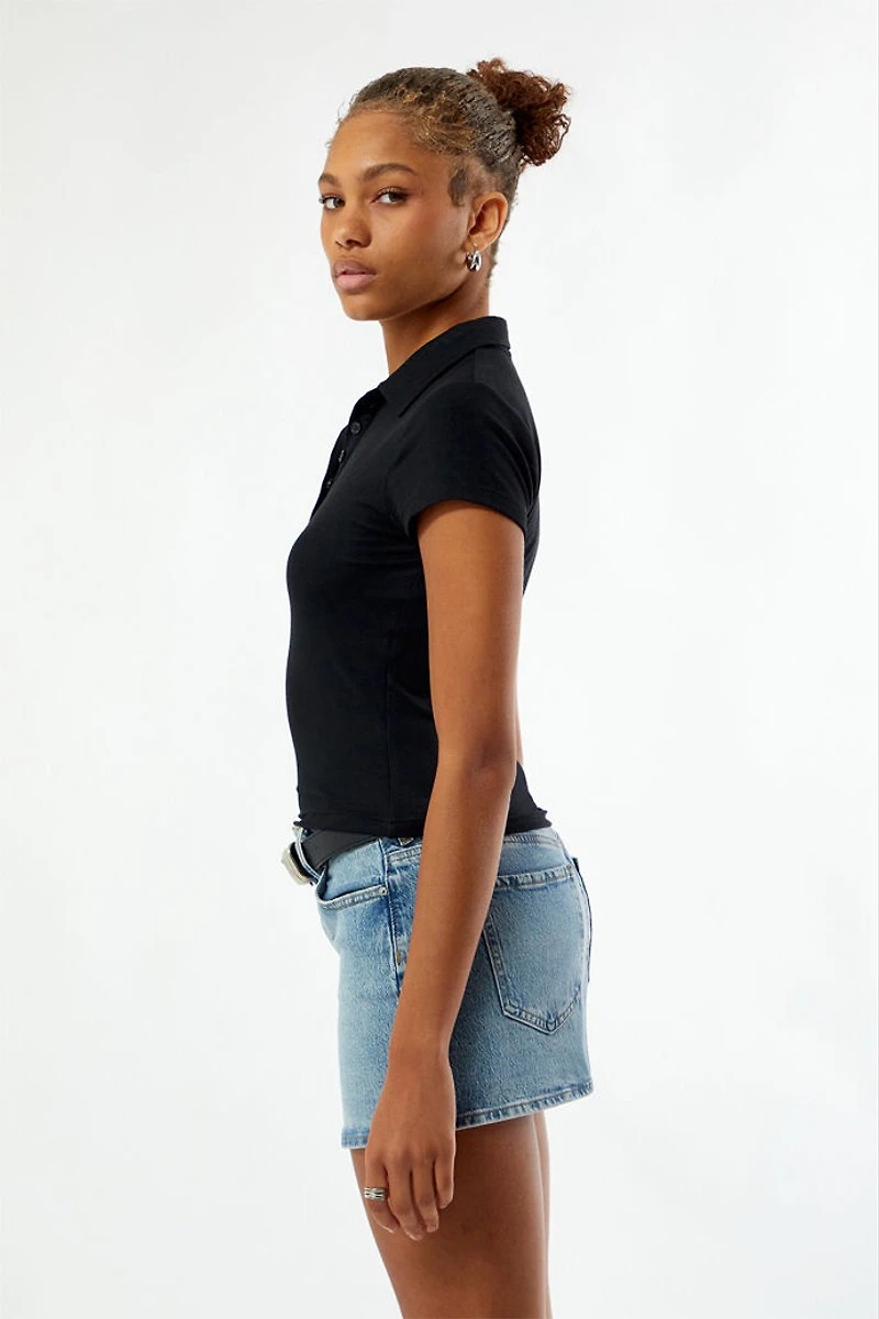 Your Favorite Margot Button Front Fitted Polo Shirt