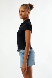 Your Favorite Margot Button Front Fitted Polo Shirt