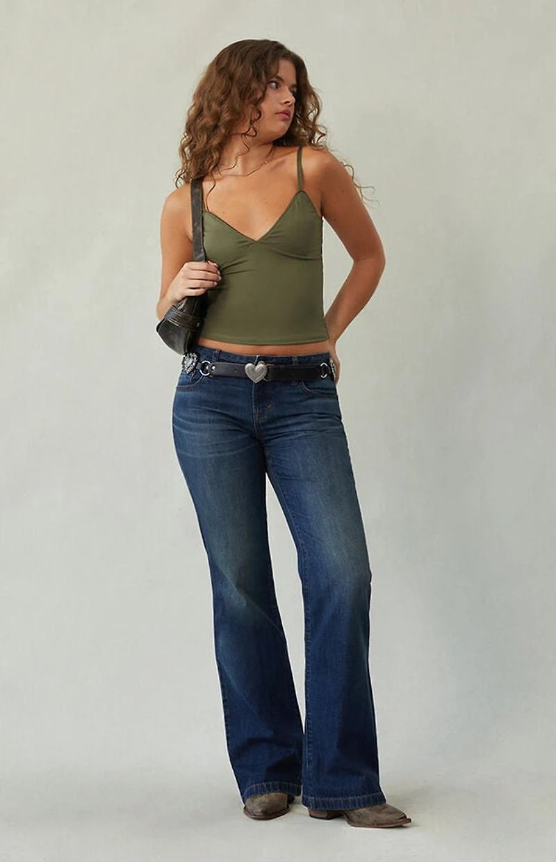 Pacsun Jade Low Rise Bootcut Jeans Dark Blue Tint