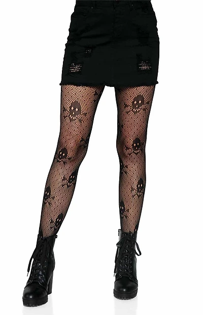 Leg Avenue Pirate Net Skull Tights