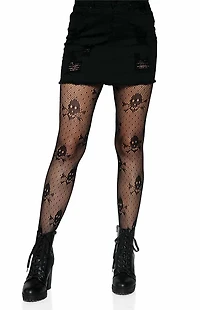 Leg Avenue Pirate Net Skull Tights