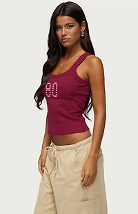 Edikted 80 Stripey Ribbed Tank Top
