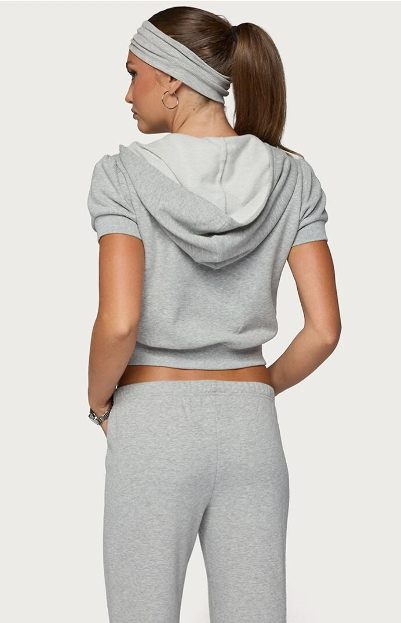 Edikted Rachel Short Sleeve Hooded Top