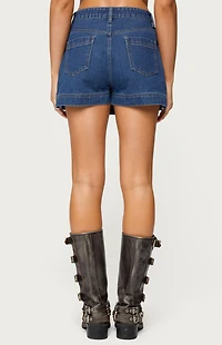 Edikted Felica High Waisted Denim Mini Skort