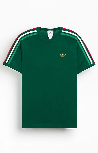 adidas Green Three Stripe T-Shirt