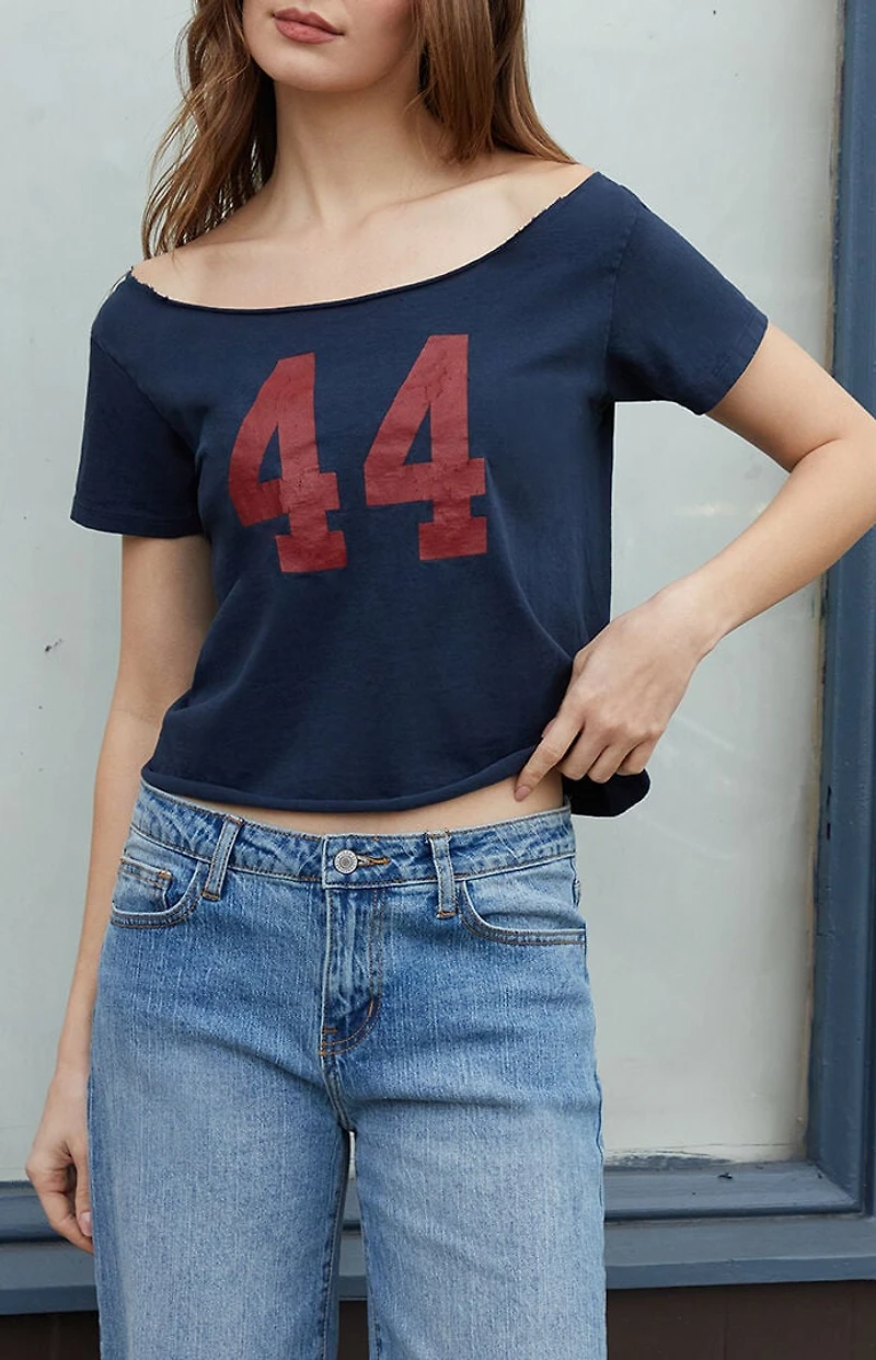 John Galt Navy 44 Robyn Off-The-Shoulder Top