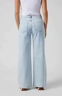 Pacsun Lena Super Baggy Jeans Ripped Light Indigo