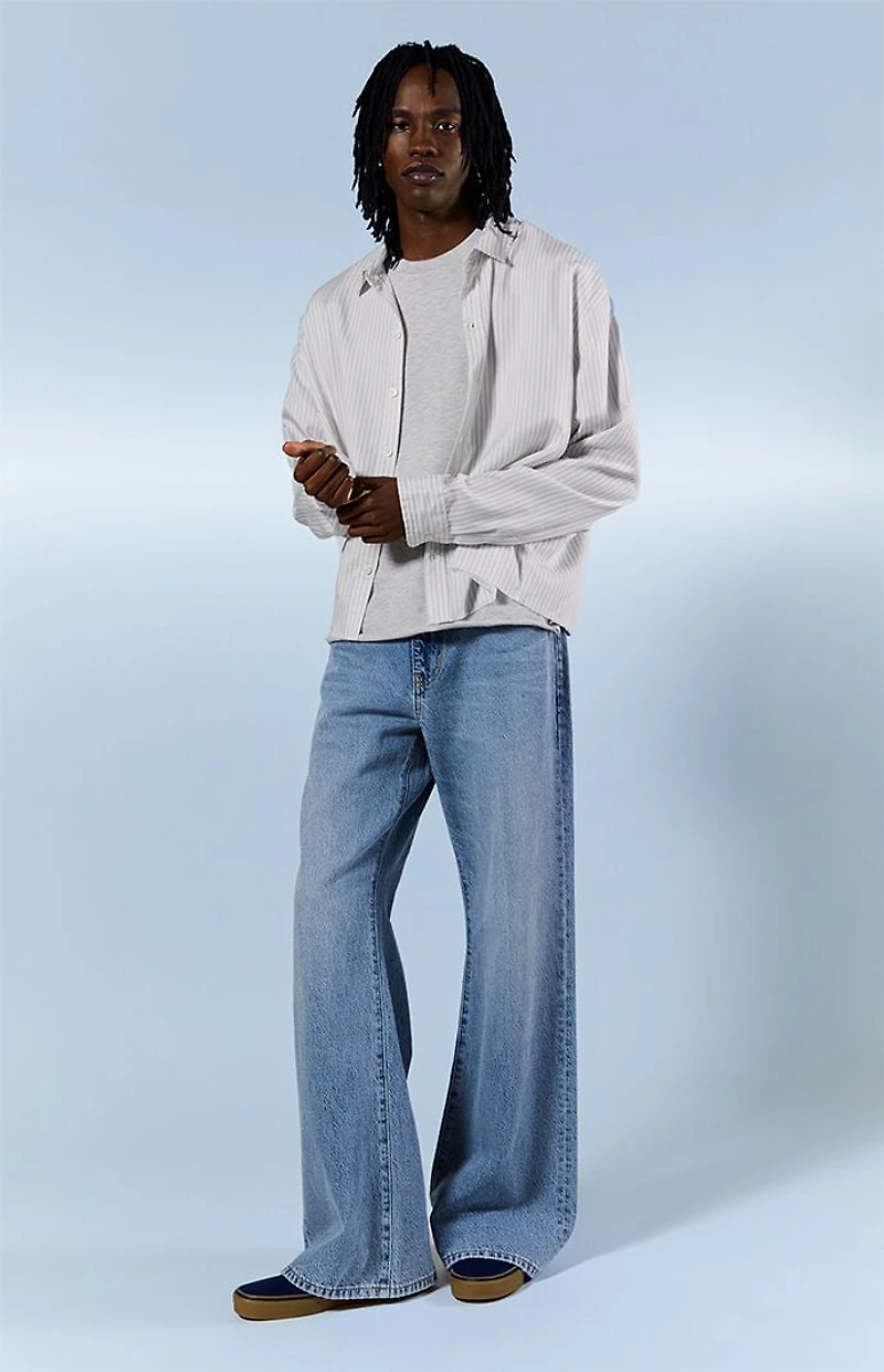 Pacsun Bennet Baggy Flare Jeans Light Blue