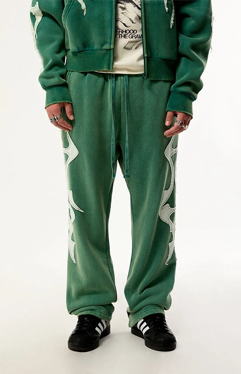 Pacsun Cyber Abstract Fleece Baggy Sweatpants