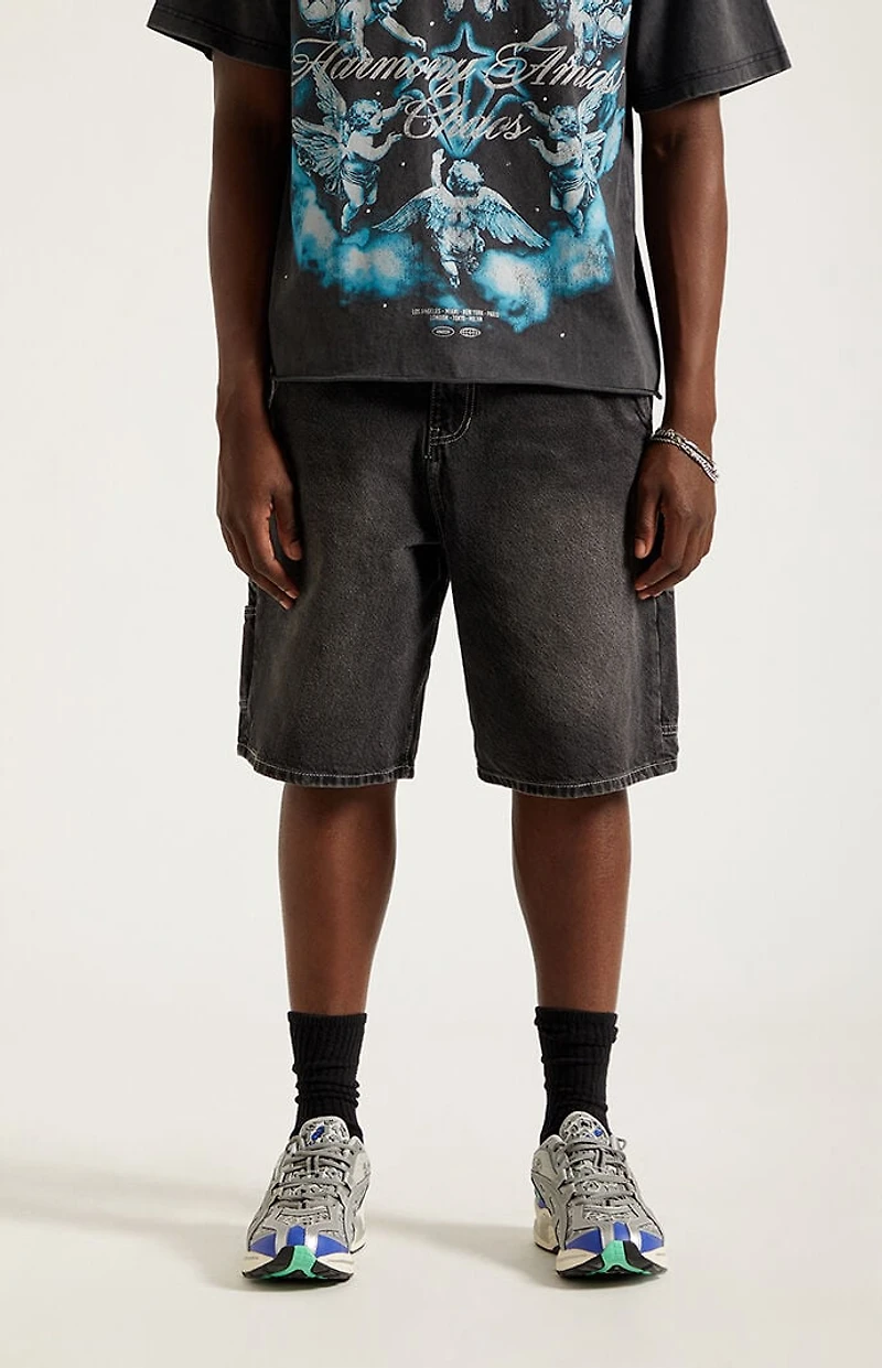 Pacsun Parker Baggy Jean Shorts Carpenter Black