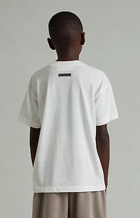 Fear of God ESSENTIALS Kids Ivory Classic Embroidered Short Sleeve T-Shirt