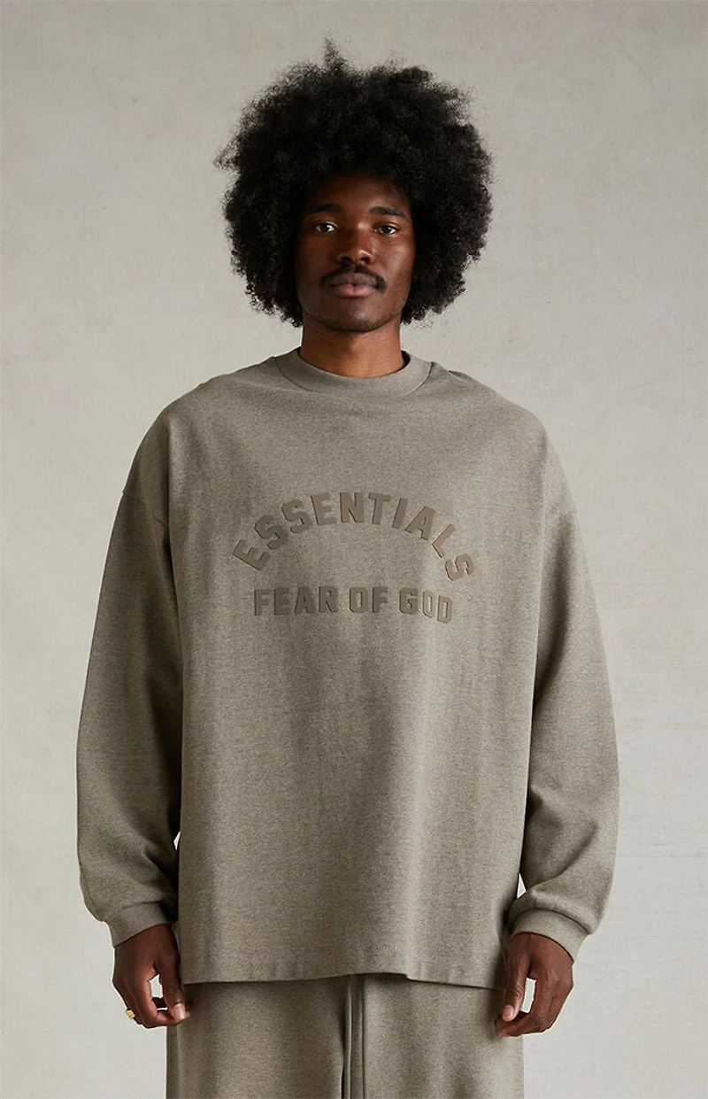 Fear of God ESSENTIALS Heather Grey Heavy Long Sleeve T-Shirt