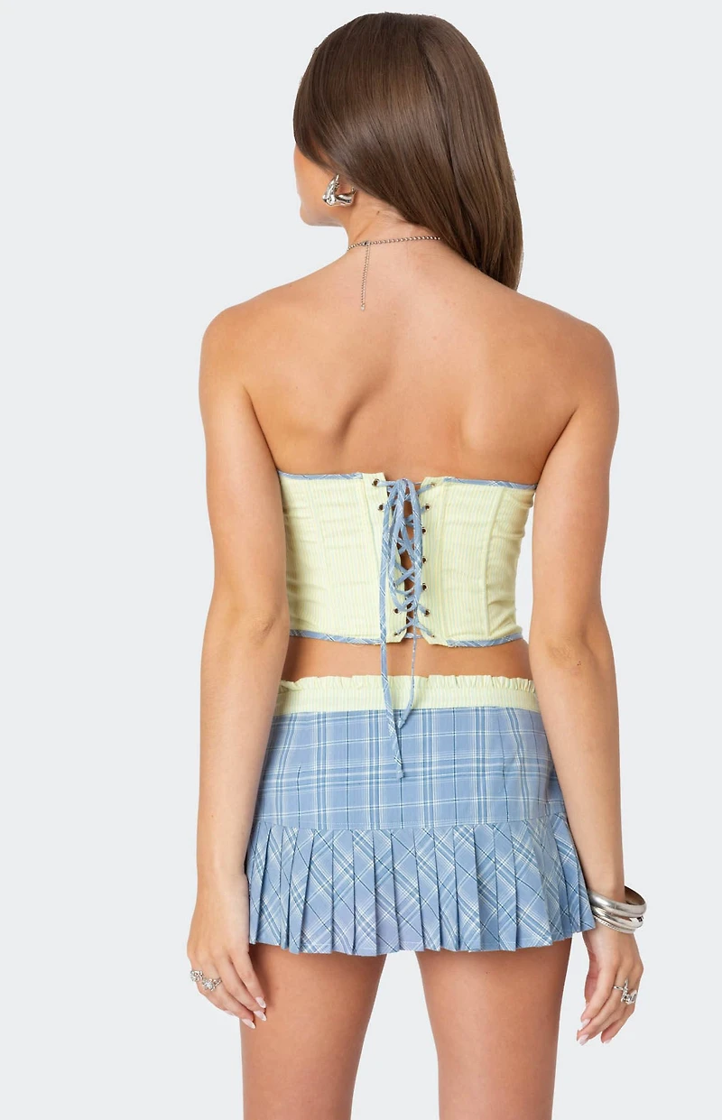 Edikted Kayleigh Contrast Pinstripe Corset