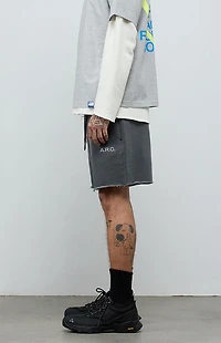 A.R.C. Active Washed Black Cutoff Fleece Sweat Shorts