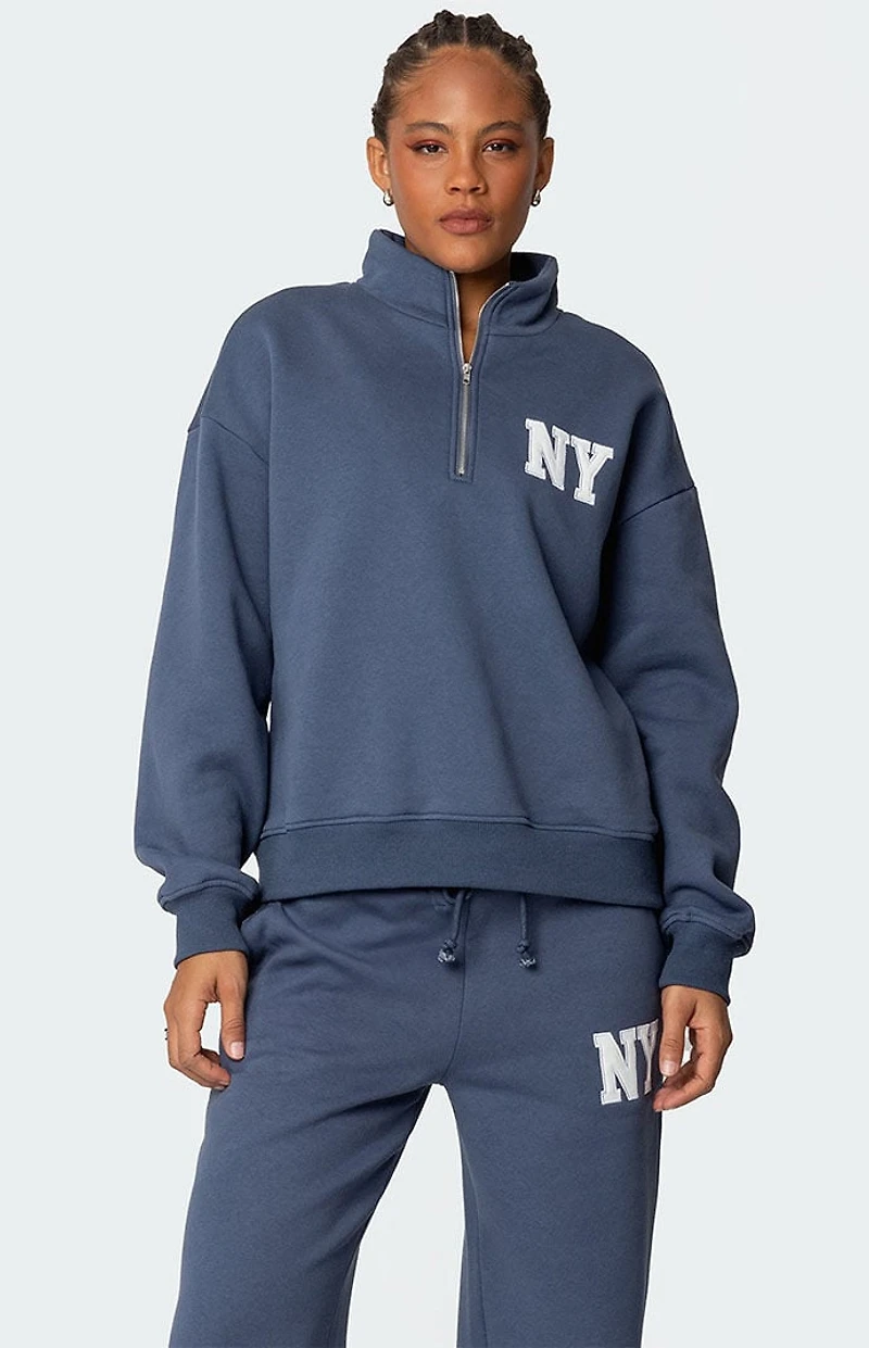 Edikted NY Quarter Zip Sweatshirt