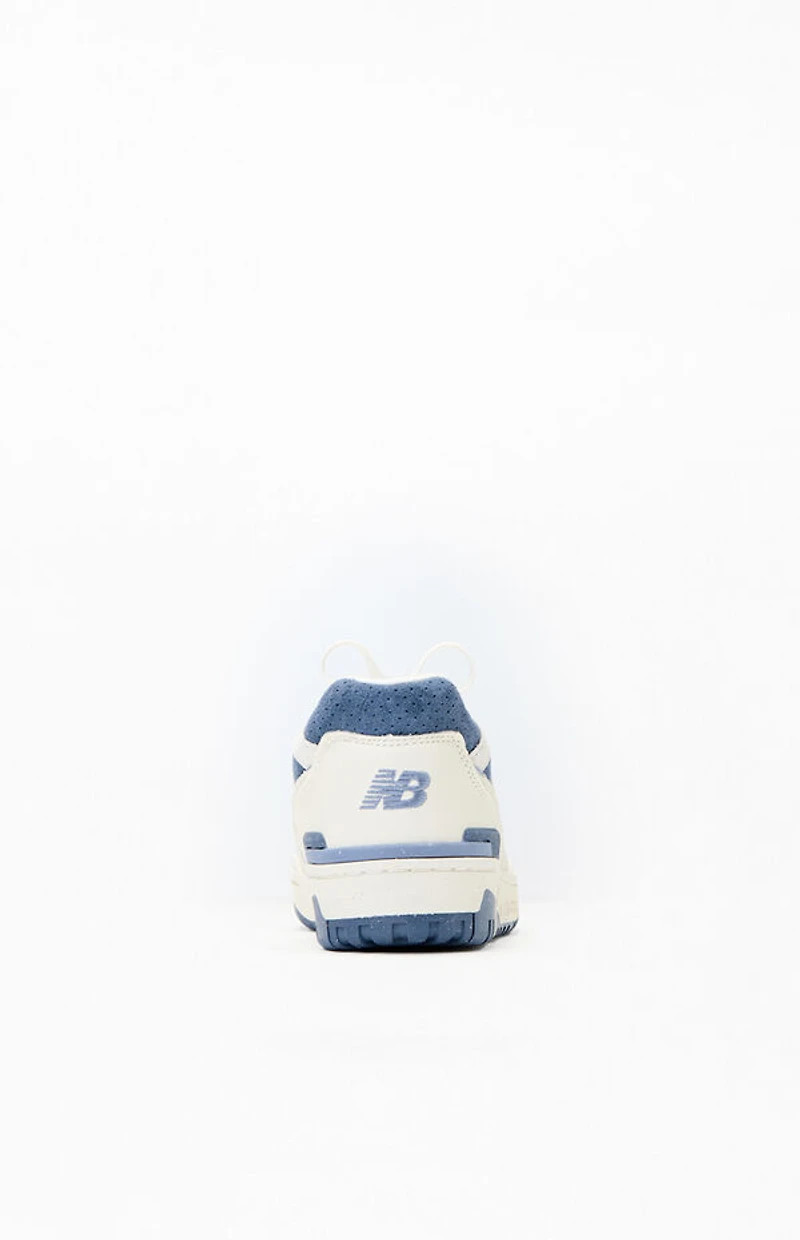 New Balance White & Blue 550 Sneakers