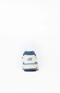 New Balance White & Blue 550 Sneakers