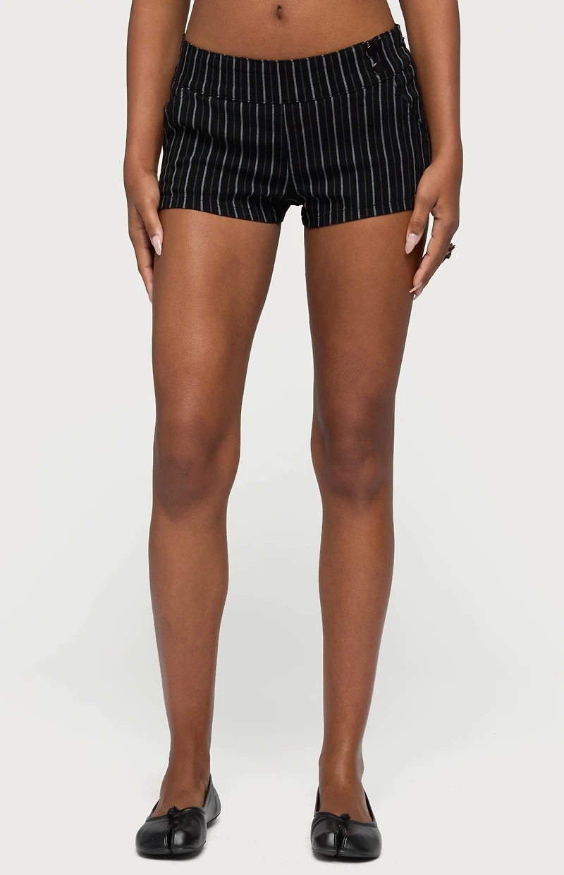 Edikted Violetta Striped Micro Shorts