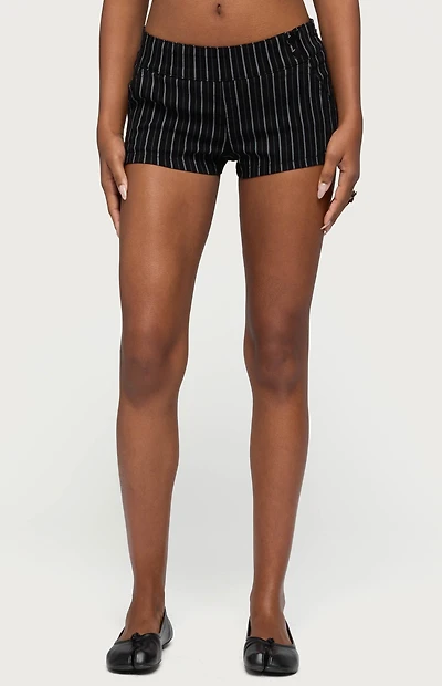 Edikted Violetta Striped Micro Shorts
