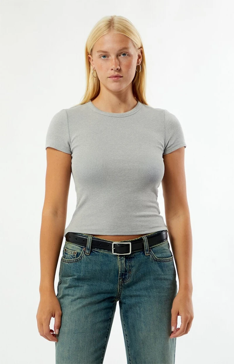 Your Favorite Marci Waffle Knit Crew Neck T-Shirt