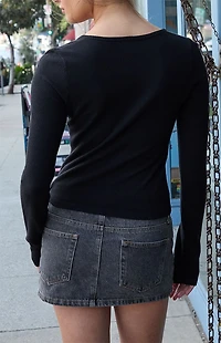 John Galt Black Soft Button Down Cardigan