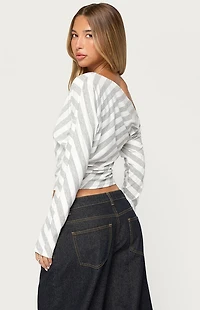 Edikted Gaira Striped Off-The-Shoulder Top