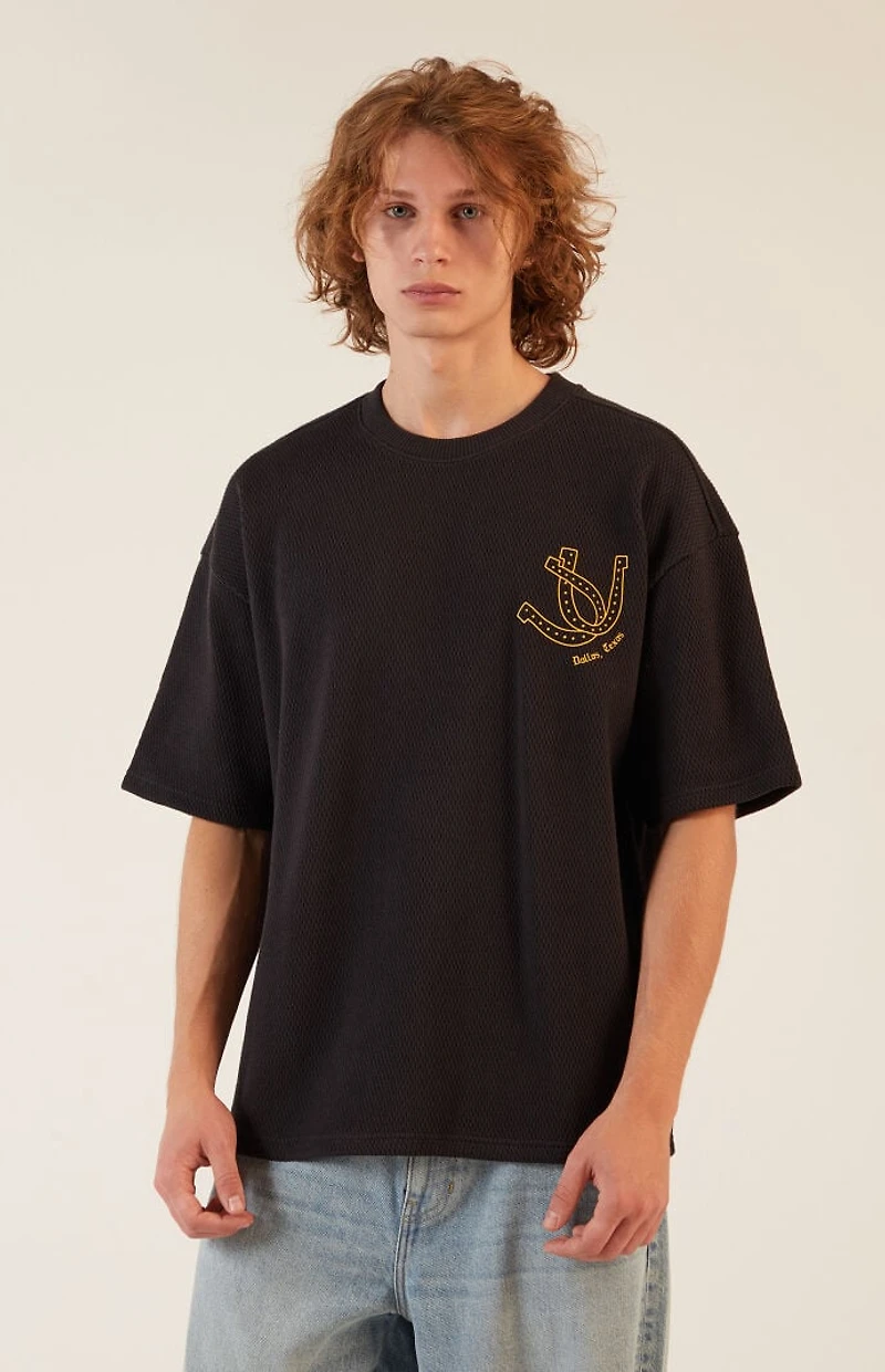 Pacsun Black Moonlight Waffle Knit T-Shirt