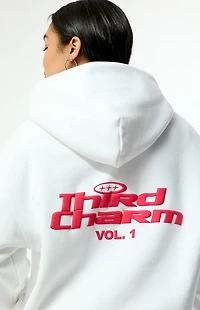 Third Charm White & Pink Puff Graphic Vol. 1 Hoodie