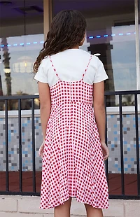 Pacsun Kids Red Gingham Sleeveless Dress